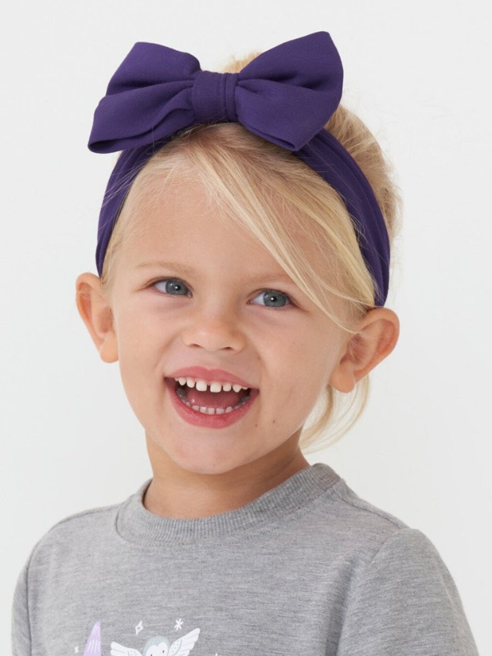 NIB Little Sleepies Deep Amethyst Luxe Bow Headband Newborn - 3T
